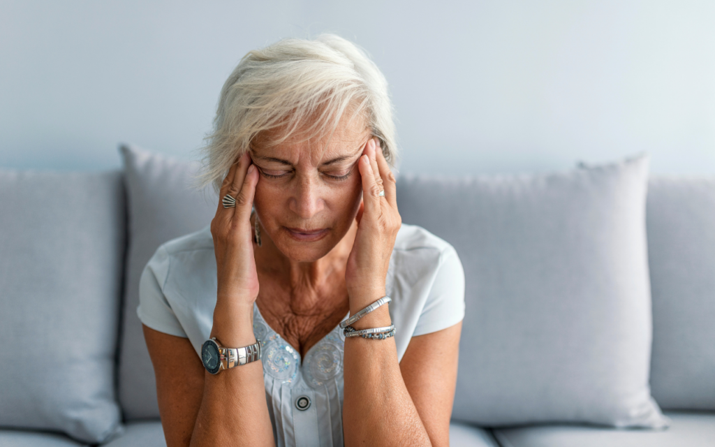 Woman with a migraine