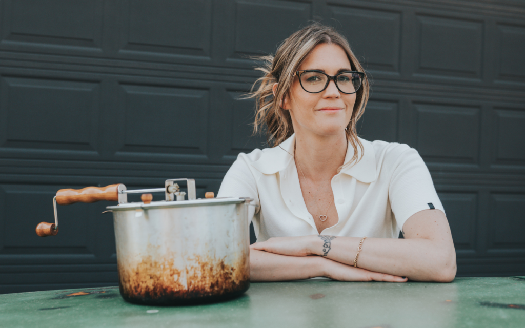 Emily O'Brien, founder of Comeback Snacks, a popcorn brand she began in prison