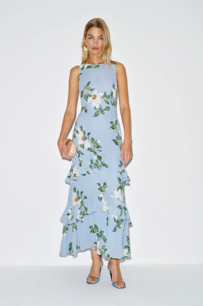 floral maxi wedding guest dress