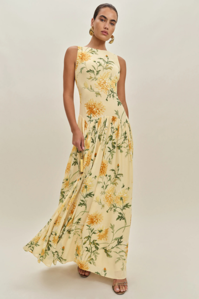 high-neck wedding guest dress